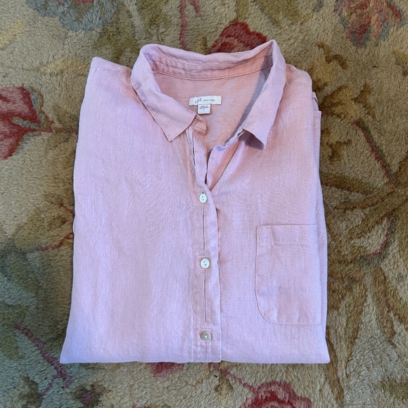 J. Jill Love Linen Button-Down Shirt – Size Large – Soft Pink – EUC - Picture 3 of 4